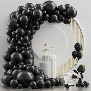 Black Latex Balloon Arch Kit,102PCS 18In 12In 10In 5In Arch Garland For Festival
